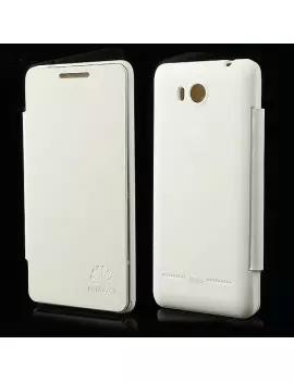 Cover Copribatteria Flip a Portafoglio per Huawei Ascend G600 (Bianco)