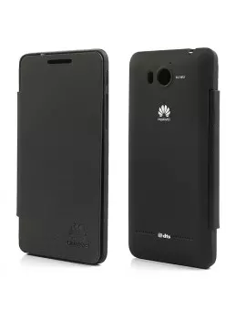 Cover Copribatteria Flip a Portafoglio per Huawei Ascend G600 Nero