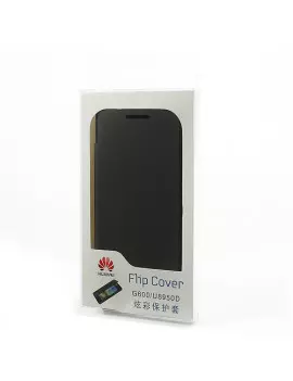 Cover Copribatteria Flip a Portafoglio per Huawei Ascend G600 Nero