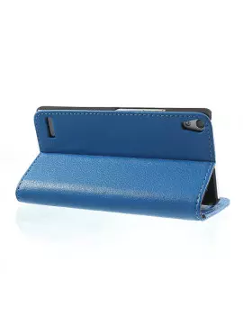 Cover Flip a Portafoglio Carta Credito per Huawei Ascend P6 Blu