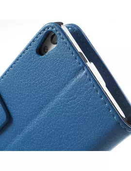 Cover Flip a Portafoglio Carta Credito per Huawei Ascend P6 Blu