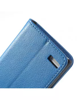 Cover Flip a Portafoglio Carta Credito per Huawei Ascend P6 Blu