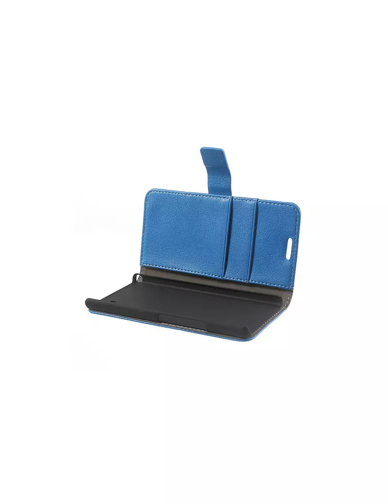 Cover Flip a Portafoglio Carta Credito per Huawei Ascend P6 Blu