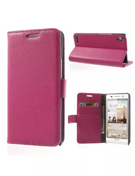 Cover Flip a Portafoglio Carta Credito per Huawei Ascend P6 Rosa