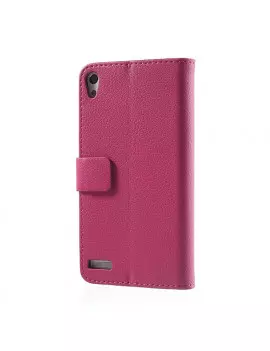 Cover Flip a Portafoglio Carta Credito per Huawei Ascend P6 Rosa