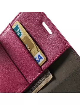 Cover Flip a Portafoglio Carta Credito per Huawei Ascend P6 Rosa