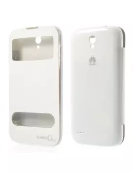 Cover Flip a Portafoglio Copribatteria S-View per Huawei Ascend G610 (Bianco)