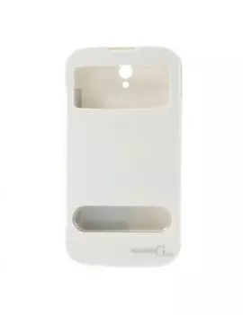 Cover Flip a Portafoglio Copribatteria S-View per Huawei Ascend G610 (Bianco)