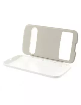 Cover Flip a Portafoglio Copribatteria S-View per Huawei Ascend G610 (Bianco)