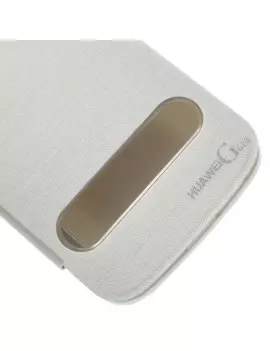 Cover Flip a Portafoglio Copribatteria S-View per Huawei Ascend G610 (Bianco)