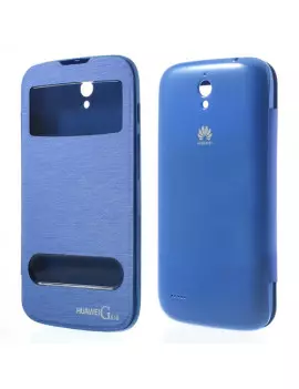 Cover Flip a Portafoglio Copribatteria S-View per Huawei Ascend G610 (Blu)