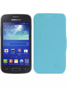 Cover Flip a Portafoglio Copribatteria per Samsung Galaxy Ace 3 S7270 S7275 (Azzurro)