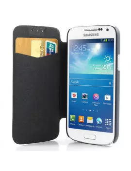 Cover Flip a Portafoglio Copribatteria per Samsung Galaxy S4 Mini i9190 Blu