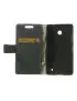 Cover Flip a Portafoglio in Cuoio per Nokia Lumia 630 (Grigio Scuro)