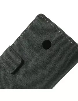Cover Flip a Portafoglio in Cuoio per Nokia Lumia 630 (Grigio Scuro)
