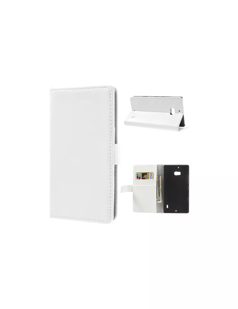 Cover Flip a Portafoglio in Ecopelle per Nokia Lumia 929 930 (Bianco)