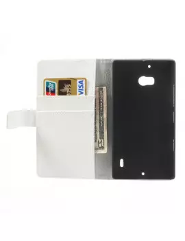 Cover Flip a Portafoglio in Ecopelle per Nokia Lumia 929 930 (Bianco)