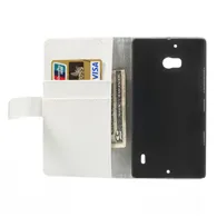 Cover Flip a Portafoglio in Ecopelle per Nokia Lumia 929 930 (Bianco)