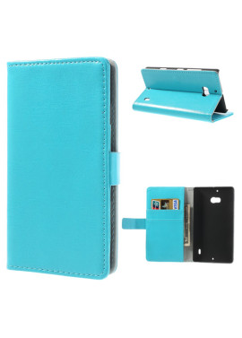 Cover Flip a Portafoglio in Ecopelle per Nokia Lumia 929 930 Azzurro