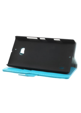 Cover Flip a Portafoglio in Ecopelle per Nokia Lumia 929 930 Azzurro