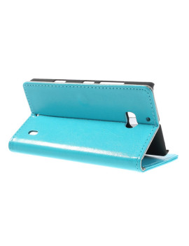 Cover Flip a Portafoglio in Ecopelle per Nokia Lumia 929 930 Azzurro