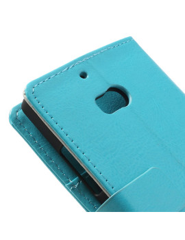 Cover Flip a Portafoglio in Ecopelle per Nokia Lumia 929 930 Azzurro
