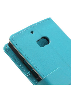 Cover Flip a Portafoglio in Ecopelle per Nokia Lumia 929 930 Azzurro