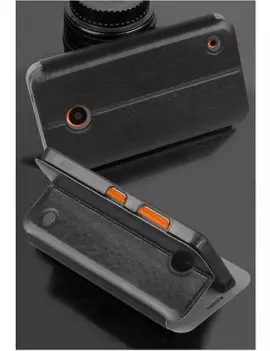 Cover Flip a Portafoglio in TPU ed Ecopelle per Nokia Lumia 630 Nero 5712579093820