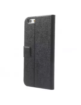 Cover Flip a Portafoglio in Ecopelle e Policarbonato per iPhone 6 4,7 Pollici Nero