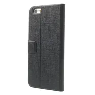 Cover Flip a Portafoglio in Ecopelle e Policarbonato per iPhone 6 6S (Nero)