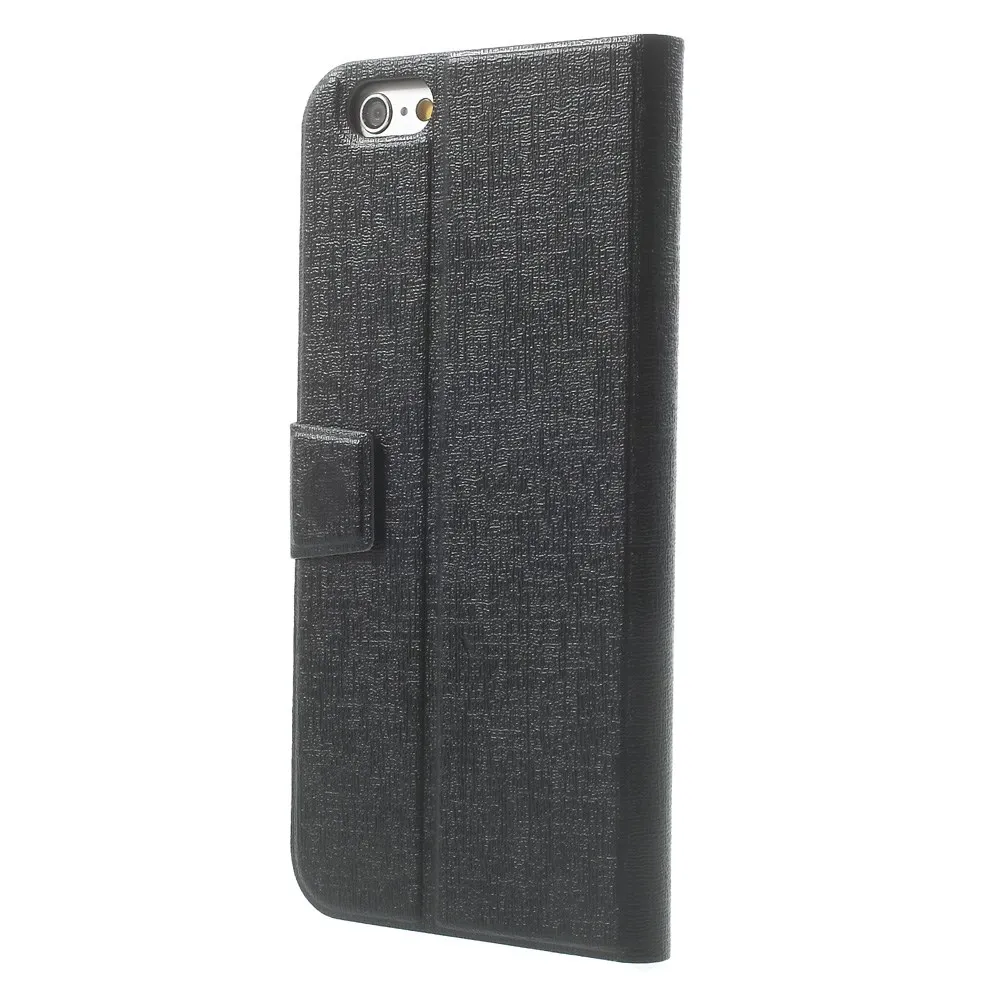 Cover Flip a Portafoglio in Ecopelle e Policarbonato per iPhone 6 6S (Nero)