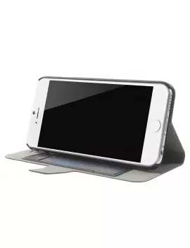 Cover Flip a Portafoglio in Ecopelle e Policarbonato per iPhone 6 4,7 Pollici Nero