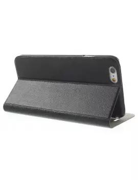Cover Flip a Portafoglio in Ecopelle e Policarbonato per iPhone 6 4,7 Pollici Nero