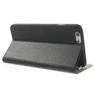 Cover Flip a Portafoglio in Ecopelle e Policarbonato per iPhone 6 6S (Nero)