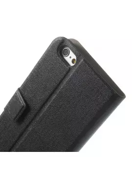 Cover Flip a Portafoglio in Ecopelle e Policarbonato per iPhone 6 4,7 Pollici Nero