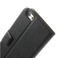 Cover Flip a Portafoglio in Ecopelle e Policarbonato per iPhone 6 6S (Nero)