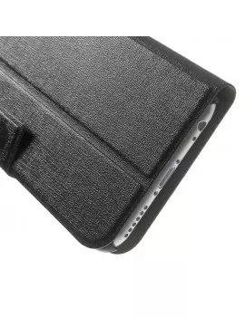 Cover Flip a Portafoglio in Ecopelle e Policarbonato per iPhone 6 4,7 Pollici Nero