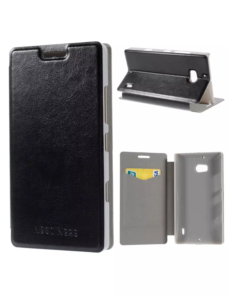 Cover Flip a Portafoglio in Ecopelle per Nokia Lumia 929 930 (Nero) Cover Flip a Portafoglio in Ecopelle per Nokia Lumia 929 930 (Nero)