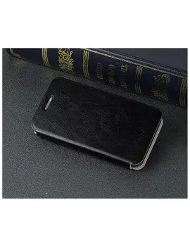 Cover Flip a Portafoglio in Ecopelle per Huawei Ascend Y330 Nero