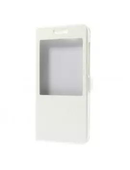 Cover Flip a Portafoglio S-View in Ecopelle per Huawei Ascend G7 Bianco 5712579134424