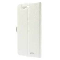 Cover Flip a Portafoglio in Ecopelle S-View per Huawei Ascend G7 (Bianco)