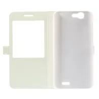Cover Flip a Portafoglio in Ecopelle S-View per Huawei Ascend G7 (Bianco)