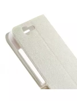 Cover Flip a Portafoglio S-View in Ecopelle per Huawei Ascend G7 Bianco 5712579134424