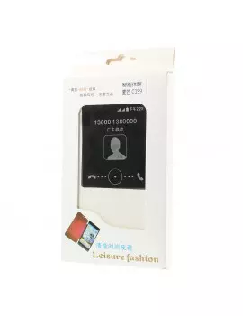Cover Flip a Portafoglio S-View in Ecopelle per Huawei Ascend G7 Bianco 5712579134424