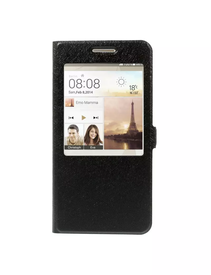 Cover Flip a Portafoglio S-View in Ecopelle per Huawei Ascend G7 Nero 5712579134417 Cover Flip a Portafoglio S-View in Ecopelle per Huawei Ascend G7 Nero 5712579134417