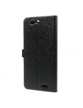 Cover Flip a Portafoglio S-View in Ecopelle per Huawei Ascend G7 Nero 5712579134417