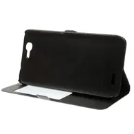 Cover Flip a Portafoglio in Ecopelle S-View per Huawei Ascend G7 (Nero)