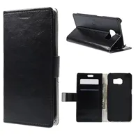 Cover Flip a Portafoglio in Ecopelle per Samsung Galaxy S6 Edge G925 (Nero)