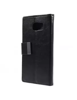 Cover Flip a Portafoglio in Ecopelle per Samsung Galaxy S6 Edge G925 (Nero)