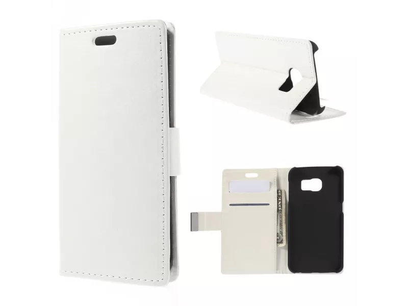 Cover Flip a Portafoglio in Ecopelle per Samsung Galaxy S6 Edge G925 (Bianco)